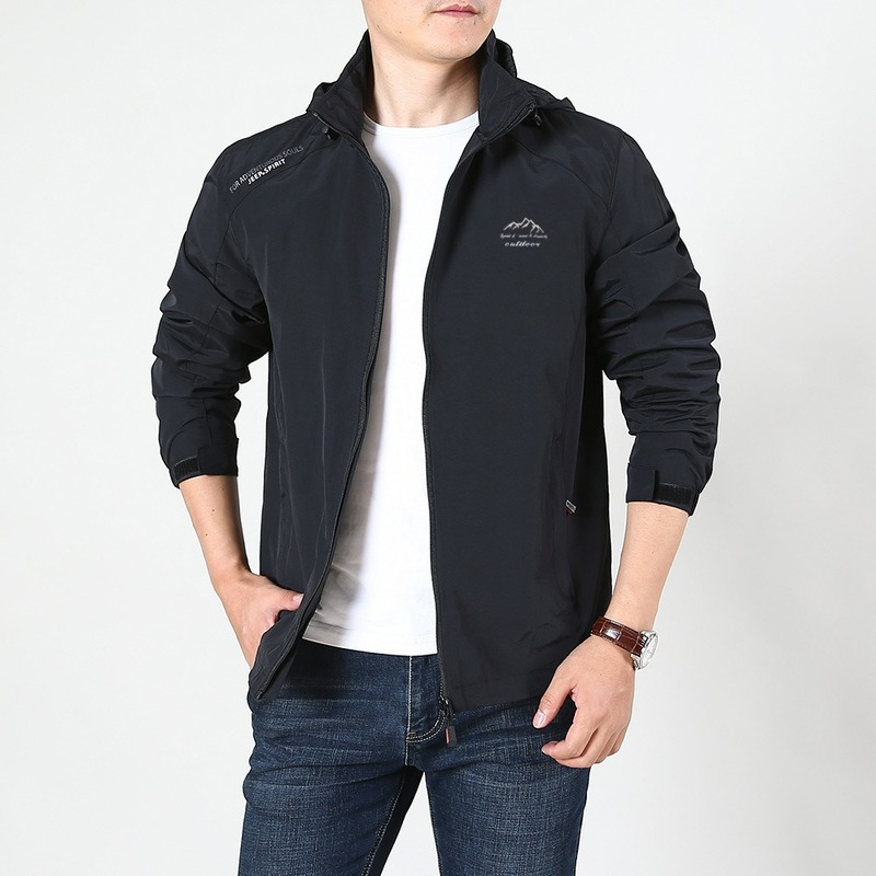 

Autumn Jacket Men Loose and Quick-drying Large Size Casual Sports Outdoor Windbreaker, Black;brown