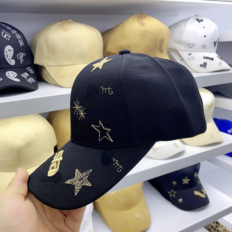 Gold Embroidered Baseball Cap for Men and Women In Spring and Summer New Japanese Cotton Cap Fashion Visor Tide
