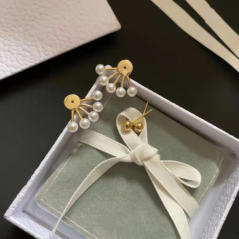

2021 designers Stud women's pearl Earrings Classic letter Ear men Earring Gold Jewelry Accessories High quality fashion Gift for Girls with Box D032