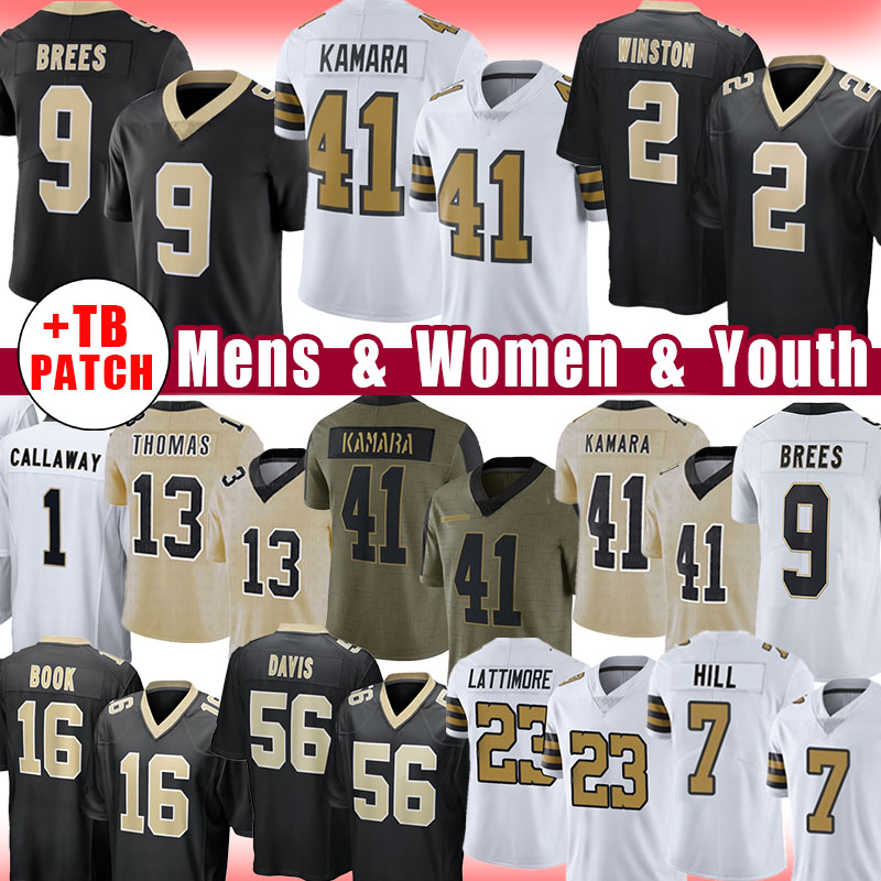

Alvin Kamara Jameis Winston Drew Brees Football Jersey Marquez Callaway Cameron Taysom Hill Michael Thomas Marshon Lattimore Demario Davis Ian Book Archie Manning, Patch+mens jersey (shengtu)
