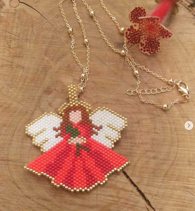 

Pendant Necklaces Pretty Bead Beautiful Angel Necklace Miyuki Beads Gold Collars Charms Valentines Day Gift