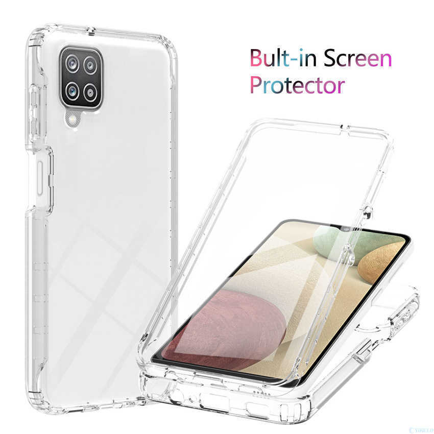 

A12 360 Full Body Screen Protector Transparent Case For Samsung Galaxy A12 Gradient Color Shockproof Phone Cover Clear Fundas