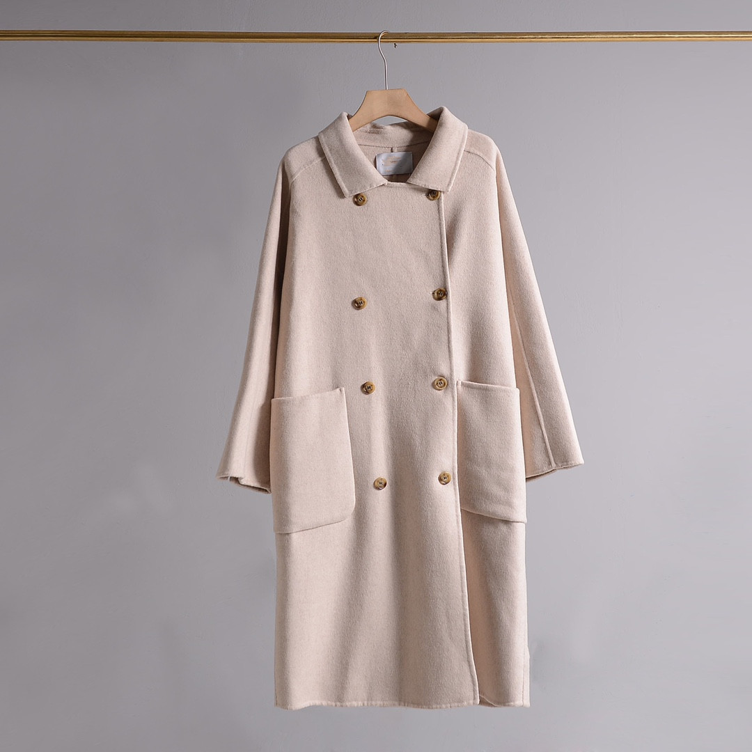 

Autumn Italy Double faced cashmere MaxMaras womens wool Trench coats designer Long jacket Loose woolen coat fashion casual Fleece outerwear clothing, I need look other product