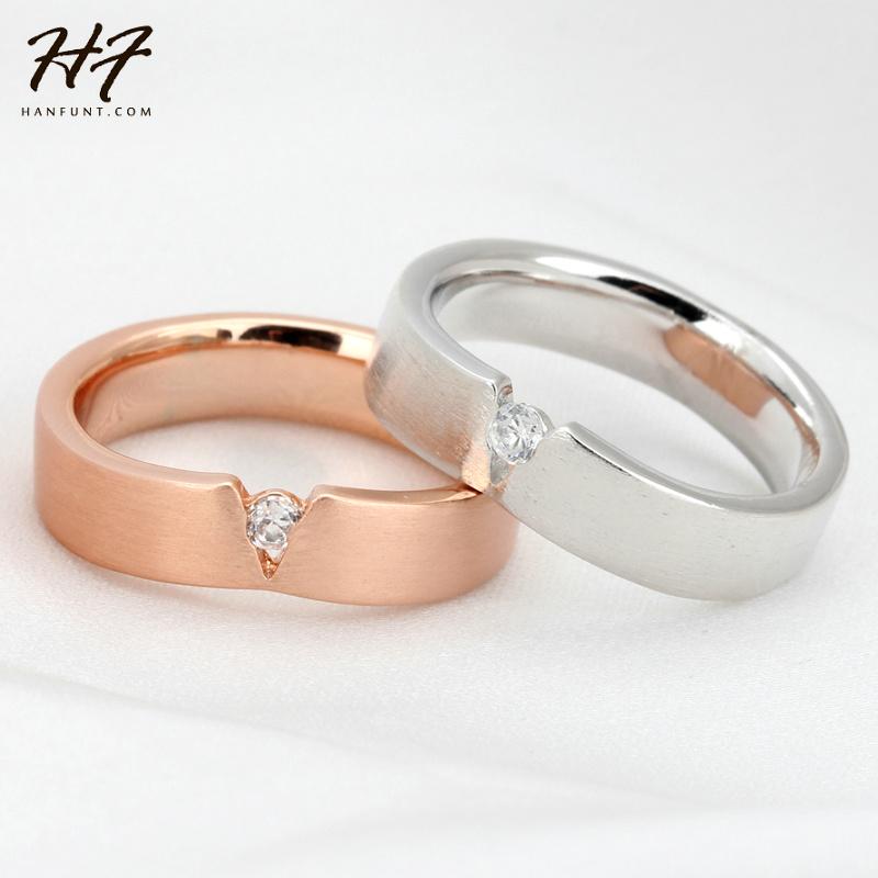 

Cluster Rings Top Quality 'V' Wire Drawing Process Rose Gold Color Lover's Ring Austrian Crystal Full Sizes Sale R386 R387, Golden;silver