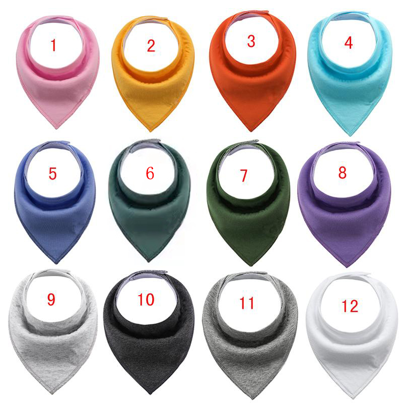 Baby Bandana Drool Bibs Burp Cloths Waterproof Triangle Newborn Solid Color Girls Boys bibs and burp cloths Soft Cotton RN8048-image-537747472