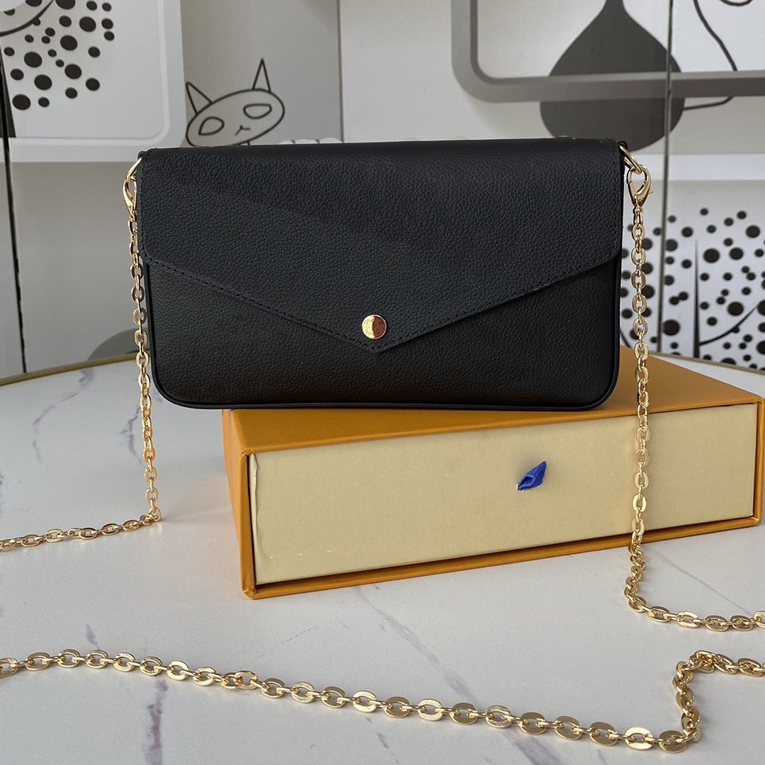 

Sale 3pcs/set Clutch Bags women embossed wallet Genuine Leather purse Brown letter flower handbags Silk screen printing three item, Customize box