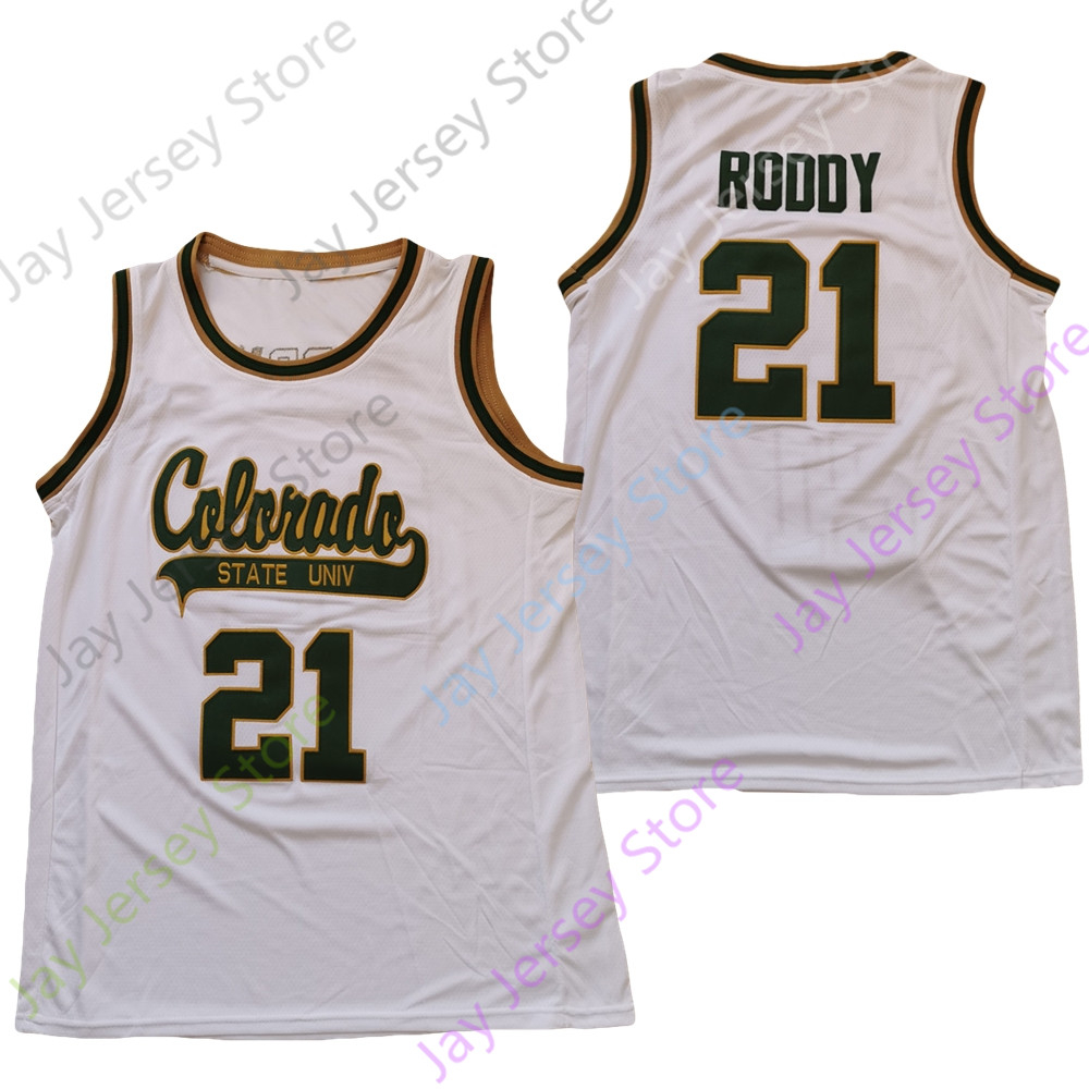 

Colorado State Basketball Jersey NCAA College David Roddy White Size S-3XL All Stitched Youth Men, As pic
