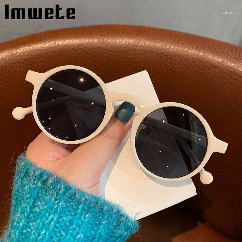 

Imwete Trend Round Sunglasses Women Men Vintage Brand Designer Sun Glasses Shades Ladies Sunglass Green Eyewear UV400 MIRROR