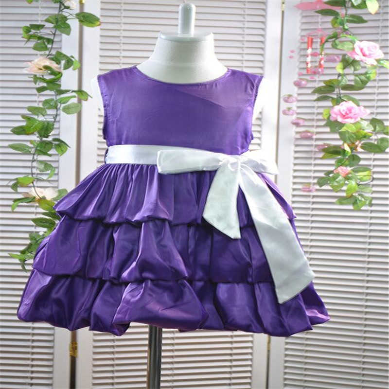 

retail children dress 1pcs/lot girls High-grade Princess Big bowknot e for summer red pink 210615