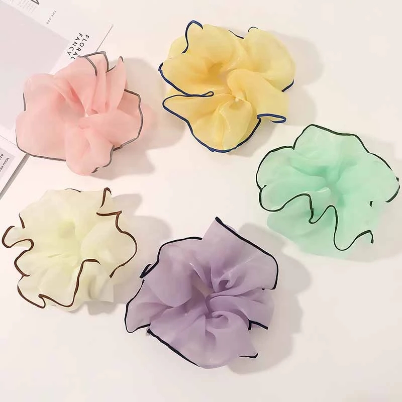 

Woman Chiffon Yarn Scrunchies Fashion Hair Ties Elastic Hairband Hair Accessories For Woman Head Ornaments Rubber Band