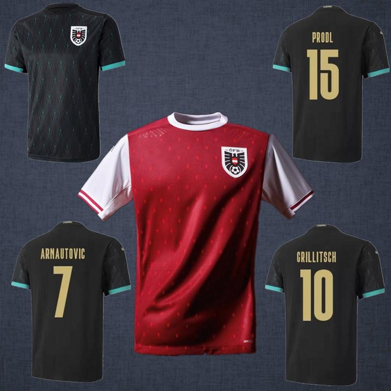 

2020 Austria soccer jersey 20/21 camisetas soccer Shirt Arnautovic National Team Football Alaba Grillitsch Sabitzer Uniforms, Black;yellow