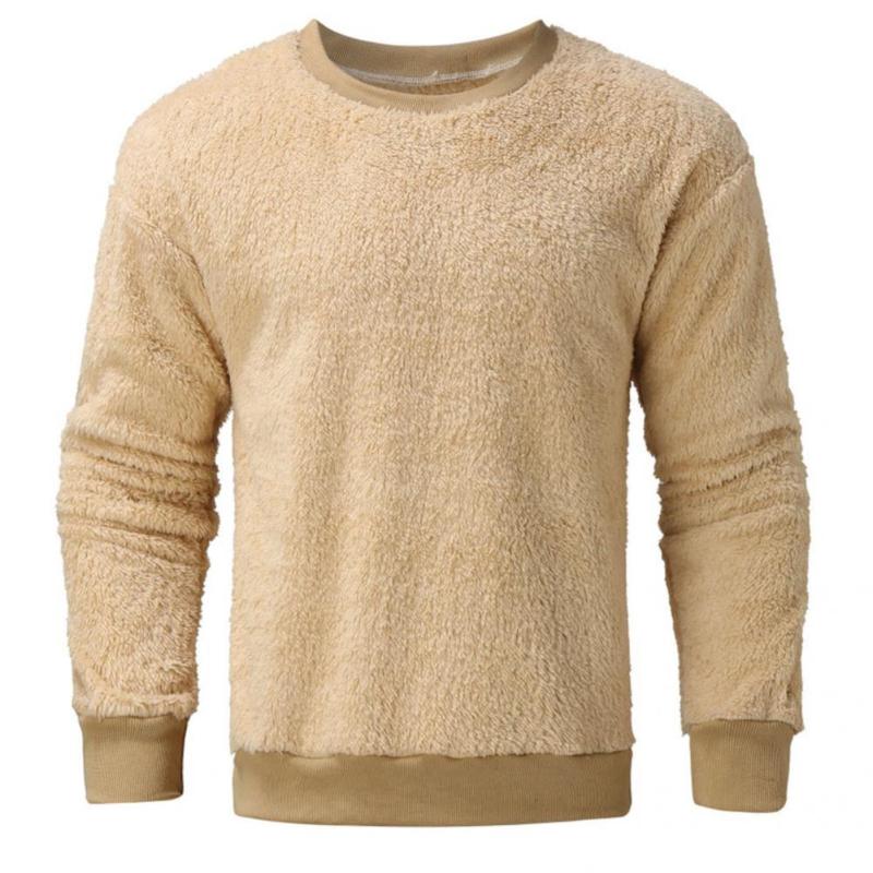 

Men's Sweaters Great Double-sided Plush Winter Sweatshirt Breathable Thermal, Khaki