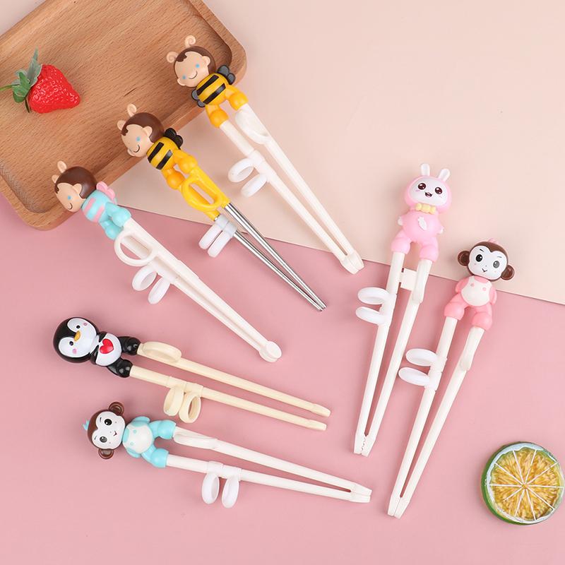 

Cartoon Animal Head Chopsticks Children Eating Training Baby Learning 1 Pair