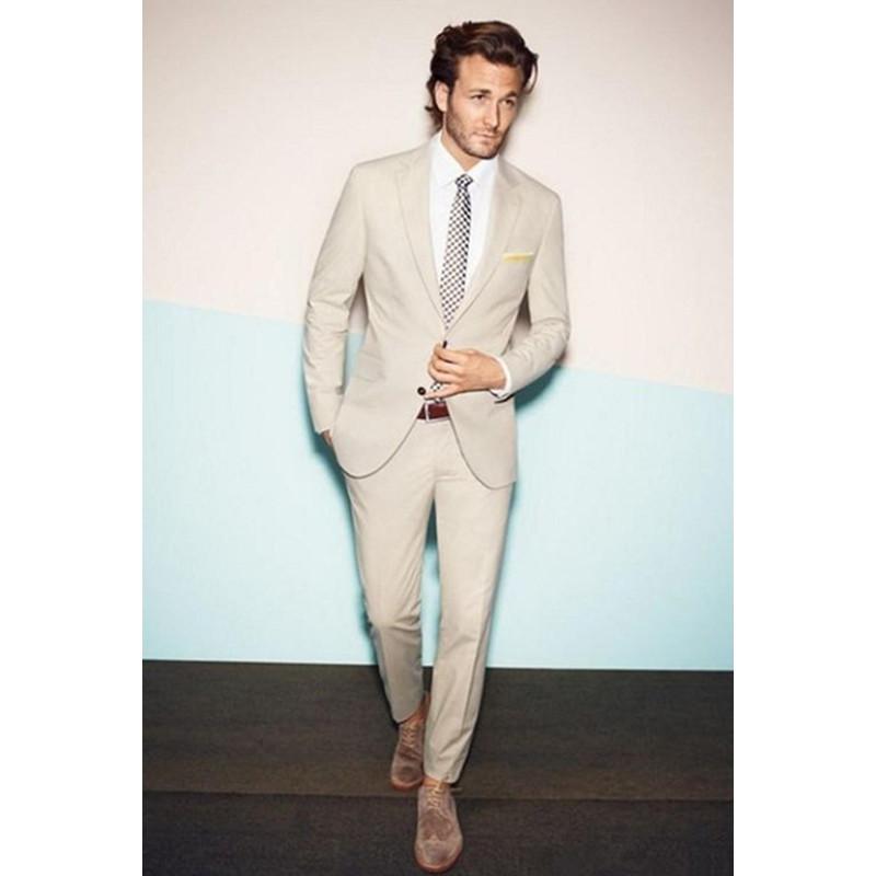 

Men's Suits & Blazers 2021 Custom Made Beige Wedding Tuxedos ( Jacket+Pants) Real Image Formal Groomsmen Groom Men Suit Regular Mens, Same as image1