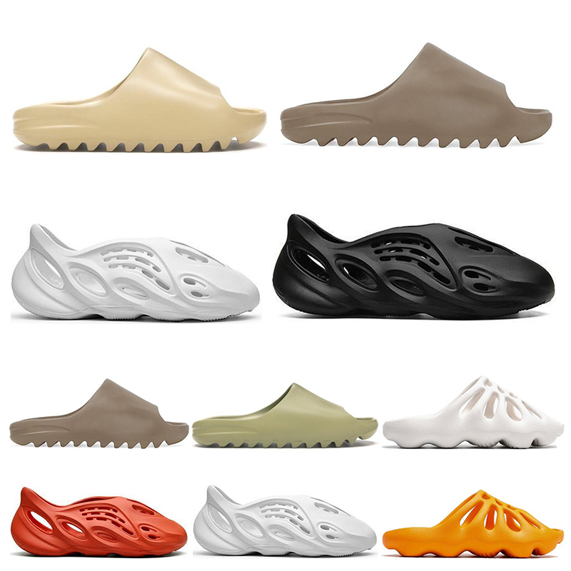 

New Foam Clog Kanye Slides Men Women Slippers Desert Sand Beach Outdoor Fashion Suer Hot Flip Flops bb, Black