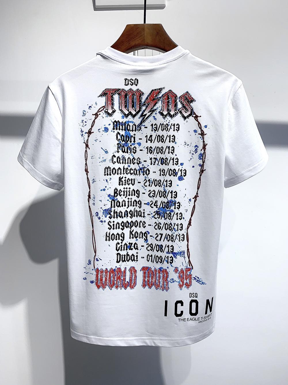 

DQ PHANTOM TURTLE 2020FW New Mens Designer T shirt Italy fashion Tshirts Summer DQ Pattern T-shirt Male Top Quality 100% Cotton Top 7532 ozJ, White;black