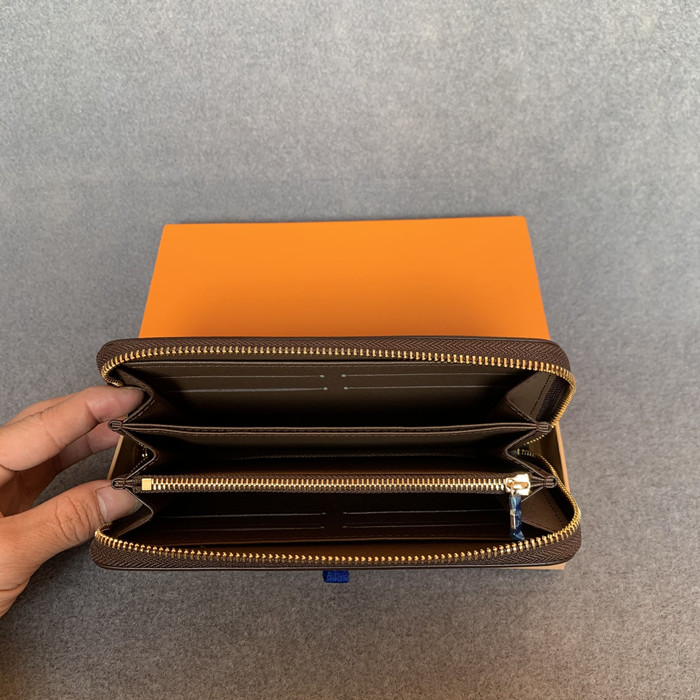

Fashion women clutch wallet pu leather wallet single zipper wallets lady ladies long classical purse with orange box card 60017, With box