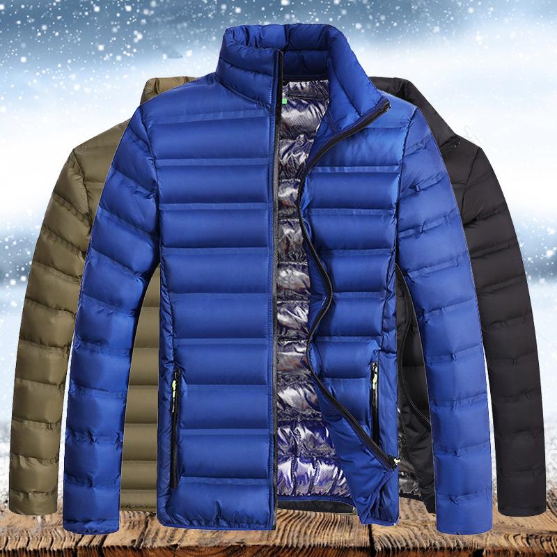 

Solid Winter Men Waterproof Casual Warm Thick Down Jacket Oversized Slim Fit Male Jackets Coats Clothing, Army green