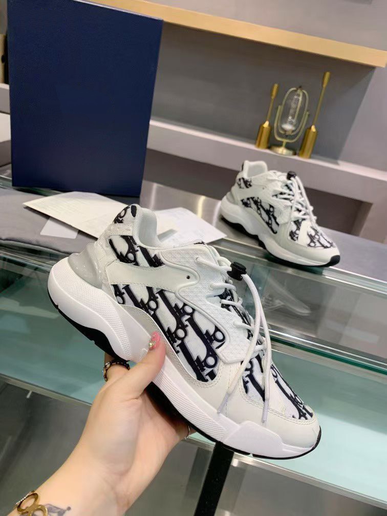 

2021 New Men Women Casual Shoes Luxury Sneakers Canvas Shoes Christian DOR Top Quality Genuine Leather Embroidered EUR 35-46 mjk001, Black