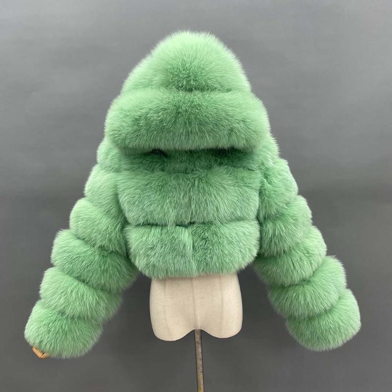 

Women's Fur & Faux Woman Coat Winter Thick Warm Natural Genuine Female Overcoat, Black