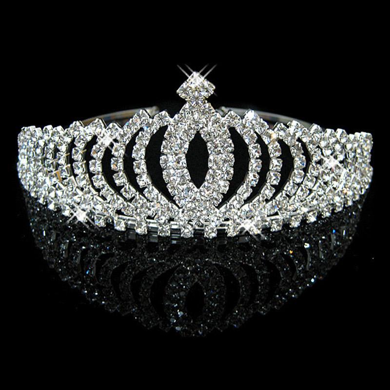 

Hair Clips & Barrettes GETNOIVAS Sparkling Rhinestone Crown Women Silver Color Tiara Luxury Handmade Headband Bride Wedding Jewelry Accessor