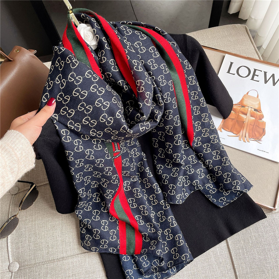 

scarf Trendy Letter Jacquard Long Scarf Designer Double Side Color Scarves Designers Women Cashmere Wrap Large