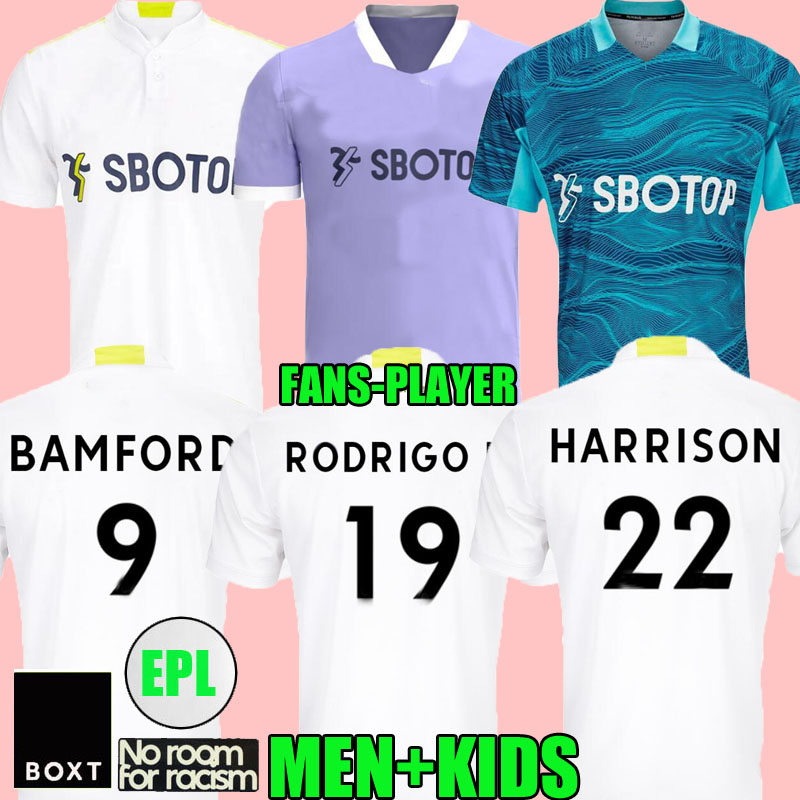 

leeds 21 22 soccer jerseys Fans player version 2021 2022 home FIRPO JUNIOR HARRISON HERNANDEZ COSTA BAMFORD PHILLIPS RAPHINHA Men kids kits football shirt united, 20/21 home