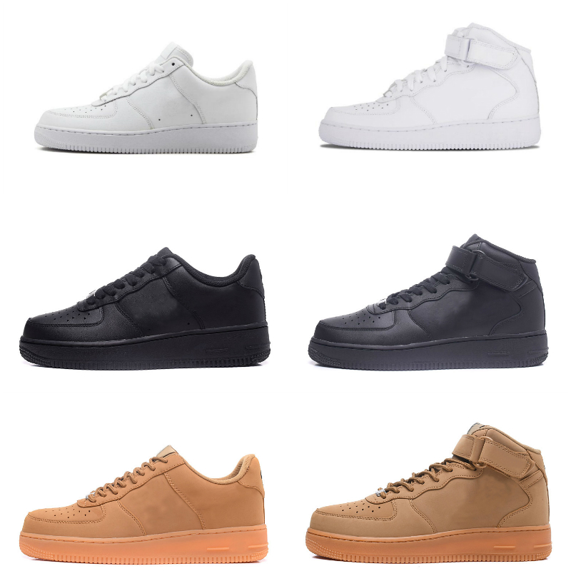

Top Quality 2022 Designers Outdoor FORCES Men Low Skateboard Shoes Discount One Unisex 1 Knit Euro High Women All White triple Black Wheat Campus Sports sneakers, Bubble package bag