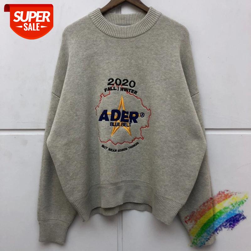 

Embroidery Gray Ader Error Sweaters Men Women High Quality Adererror Five-pointed star Tassel Knitted Sweater Coat #2W8e, White;black