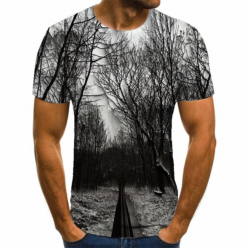 Men's Unisex Tee T shirt 3D Print Graphic Prints Forest Plus Size Round Neck Casual Daily Print Short Sleeve Tops Basic Fashion Designer Big
