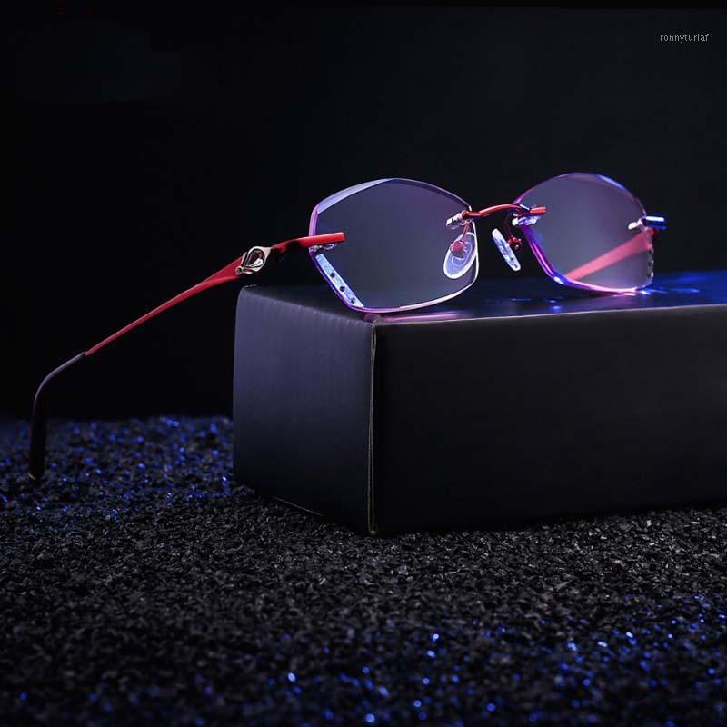 

Sunglasses High-end Rimless Ladies Reading Glasses Fashion Metal Studded