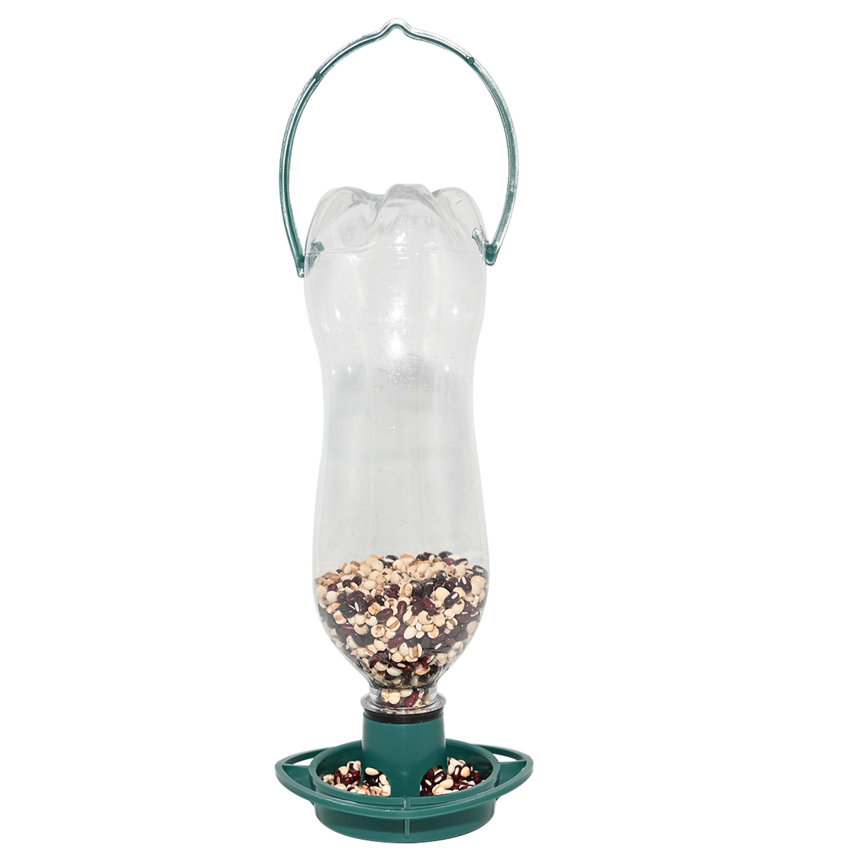 

Customized Felt Portable Hanging Plastic Bottle Top Bird Feeder With One Watering Well Recycle Bottles Feeder