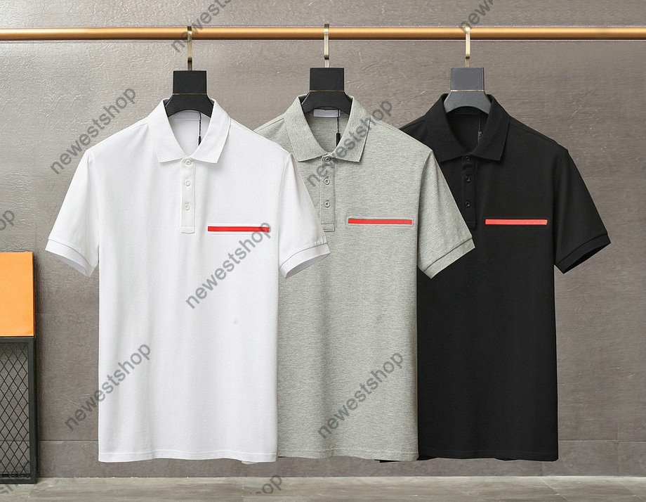 

2021 new arrival Europe mens Stripe print t shirt High Quality screw Cotton patchwork POLO letter t shirts designer Casual tops t-shirt tee, White;black