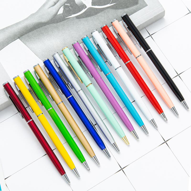 

Ballpoint Pens 1Piece Lytwtw's Creative Candy Color Pen Business Metal Office Accessories Rotate School Stationery Supplies