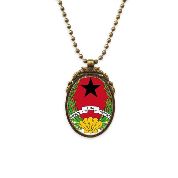 

Pendant Necklaces Guinea Bissau National Emblem Antique Brass Necklace Vintage Jewelry Deluxe Gift