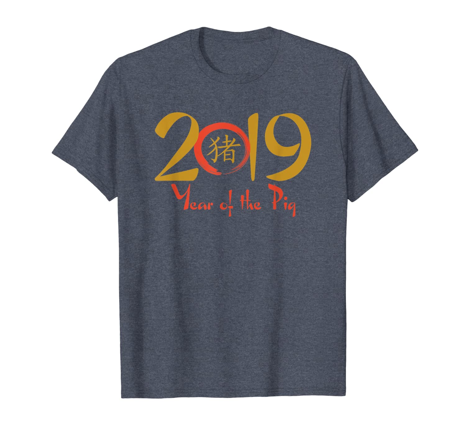 

chinese new year's 2019 year of the pig t-shirt, White;black