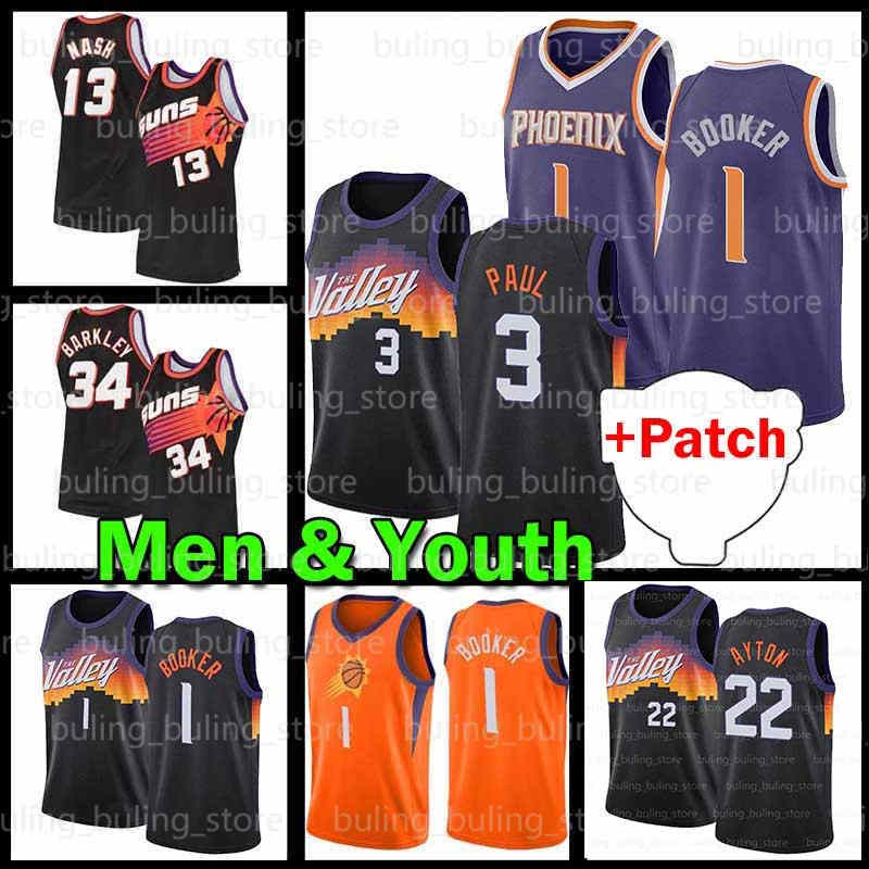 

2021 Finals Devin 1 Booker Chris 3 Paul Jerseys Phoenix Deandre 22 Ayton Steve 13 Nash Suns Basketball Purple Swingman Charles Barkley City Mitchell & Ness, Ncaa