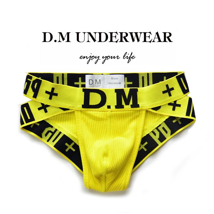 

Underpants Men's Gay Underwear Low Waist Sexy High Fork Briefs Youth Personality Fashion Cotton Solid Color Sports, Black;white