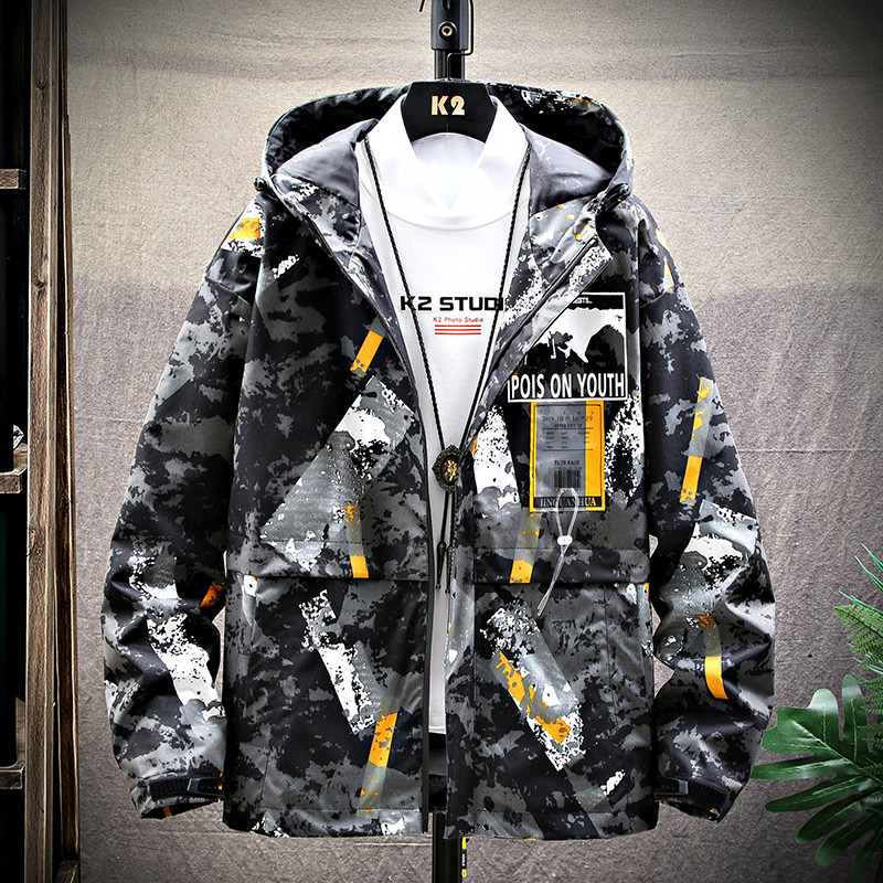 

2021 New Casual Print Coat Basic Men Bomber Jackets Veste Homme Streetwear Windbreaker Clothes Chamarra Hombre Roupa 48ub, Black