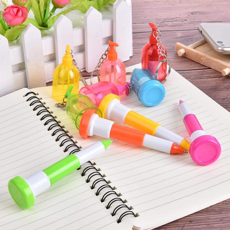 

1pc Creative Stationery Cartoon Cute Hand Washing Liquid Modeling Pen Ballpoint Pens School Office Supply, Blue;orange
