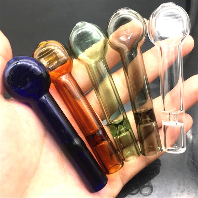 

Newest mini colorfiul Glass Filter Tips Dry Herb Tobacco Hookahs Cigarette Holder Thick Pyrex Glass Pipes for smoking