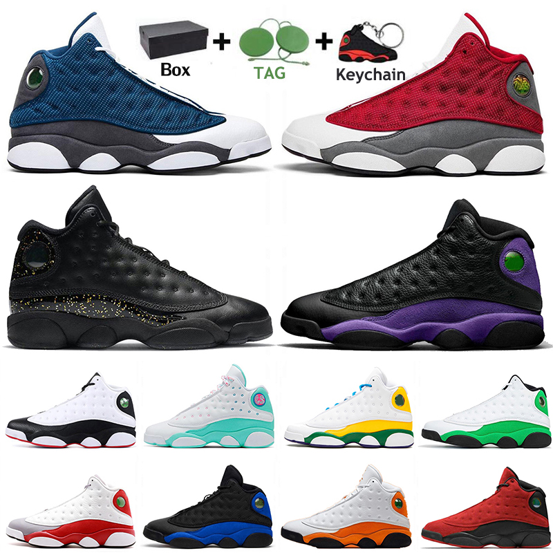 

With Box Basketball Shoes Authentic Jorden Airs Jumpman 13 13s Sneakers For Men Retro Dark Powder Blue Court Purple Reverse Flint Bred Mens