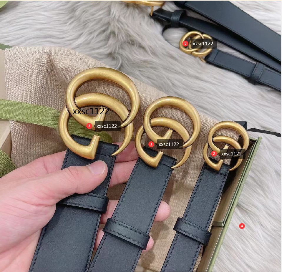 

86862 Fashion Big Buckle Genuine Leather Belt With Box Designer GGmen Women High Quality Mens Belts 598, No box