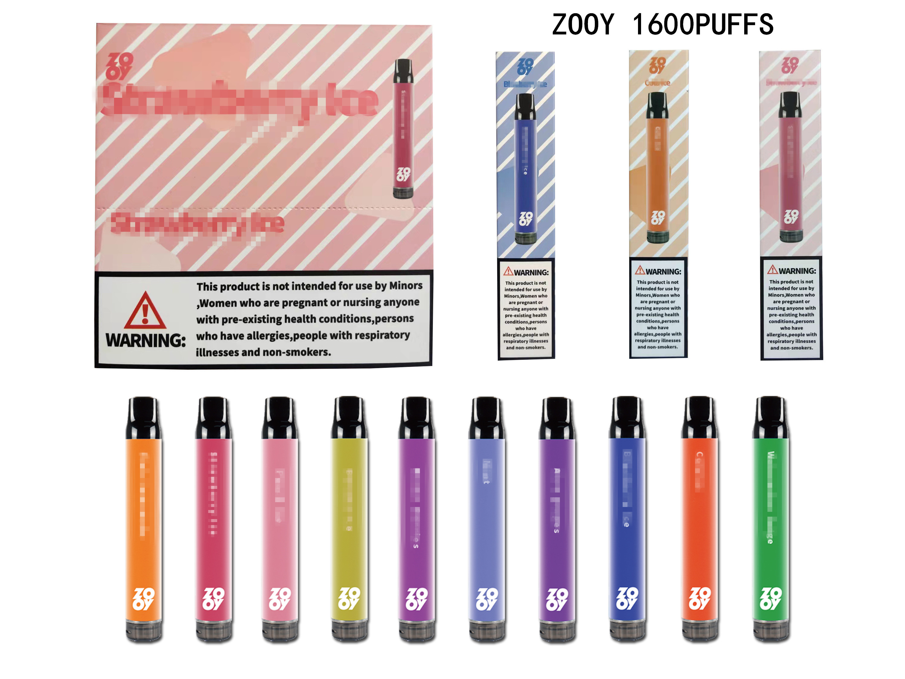 

Original ZOOY 1600 Puffs E Cigarette Disposable Vape Pen With Adjustable Air Flow 6ml Prefilled 50MG 5% 850Mah Battery Vaporizer Puff Bar XXL Plus