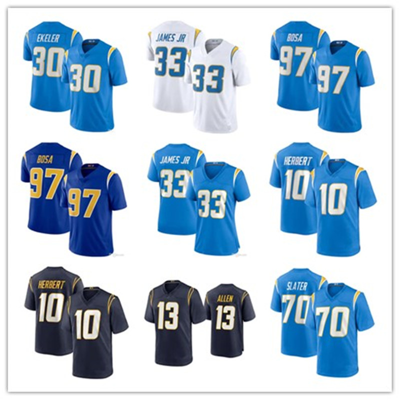

2021 Mens Football Jerseys 10 Justin Herbert 97 Joey Bosa 33 Derwin James 30 Austin Ekeler 13 Keenan Allen High quality, Jersey
