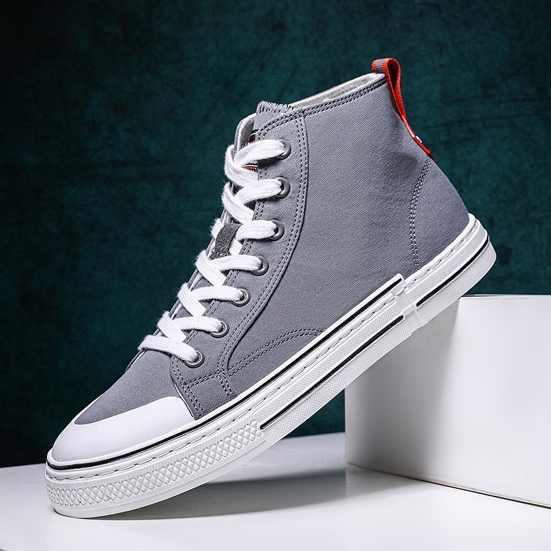 

2021 New Men Casual Canvas Lace Up Cartoon Pattern High-top for Man Vulcanized Zapatos Leisure Shoes Kful, Black