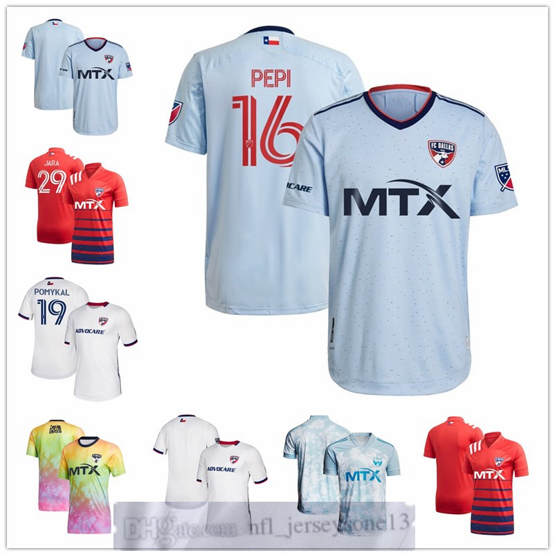 

Custom FC Mens women youth Dallass 15 Tessmann 19 Pomykal 16 Ricardo Pepi 29 Franco Jara 7 Jesus Ferreira Blue 2021 The Community Kit Authentic Player Jersey