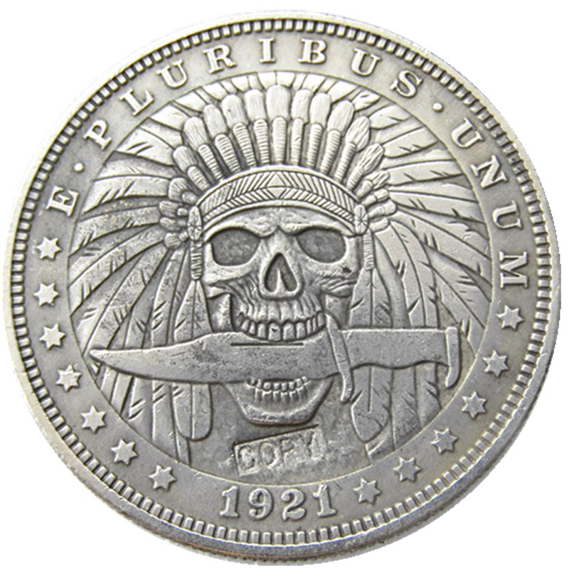 

HB70 Hobo Morgan Dollar skull zombie skeleton Copy Coins Brass Craft Ornaments home decoration accessories