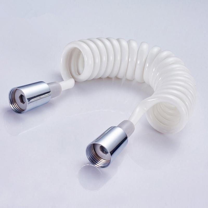 

Copper Cap Shower Foam Bidet Spring Hose 1.5m PVC Flexible Retractable Head Toilet Bath Accessory Set