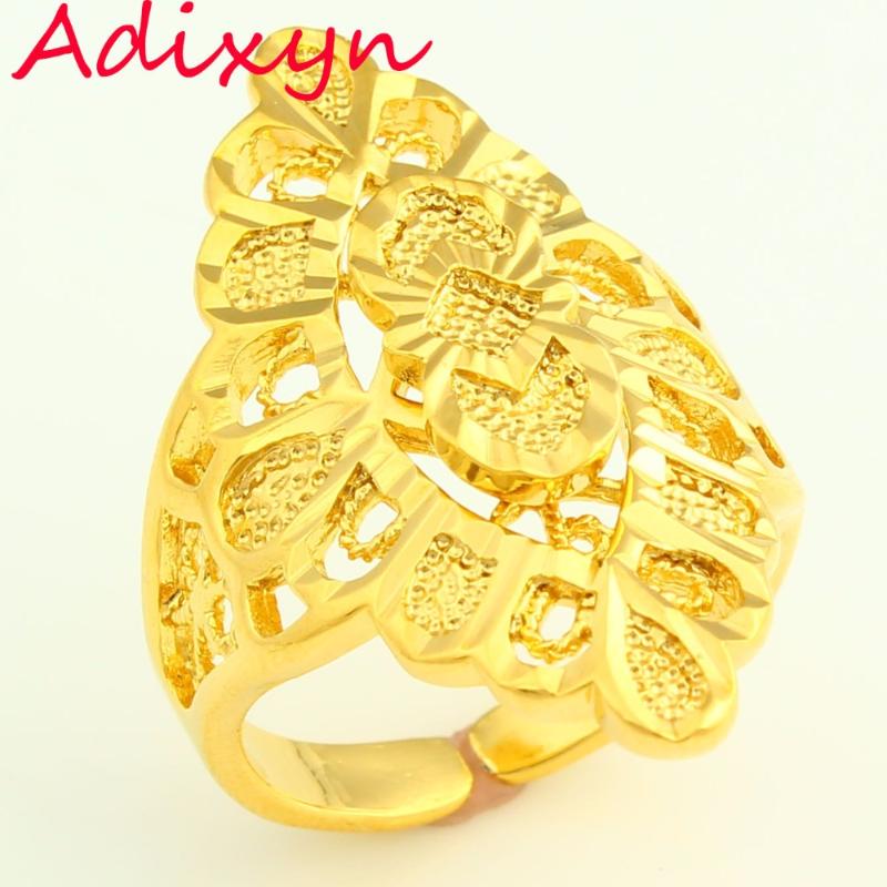 

Wedding Rings Adixyn Resizable Gold Color Women Jewelry Adjustable Size Finger Ring India/Ethiopian/African/Nigerian/Kenya Items
